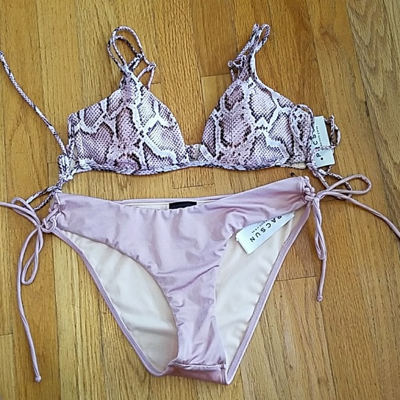 pink snakeskin bathing suit